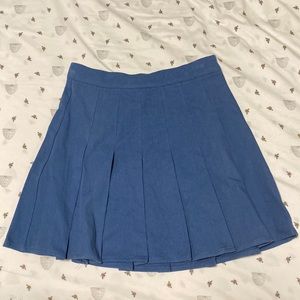 Blue pleated skirt